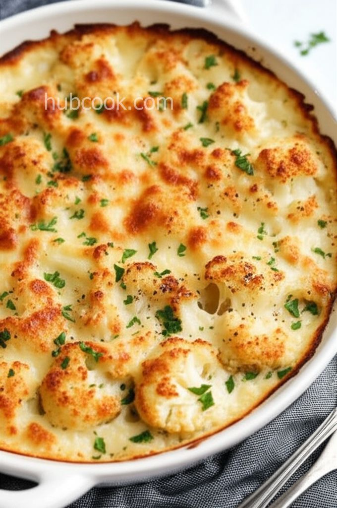 Cauliflower Triple Cheese Gratin