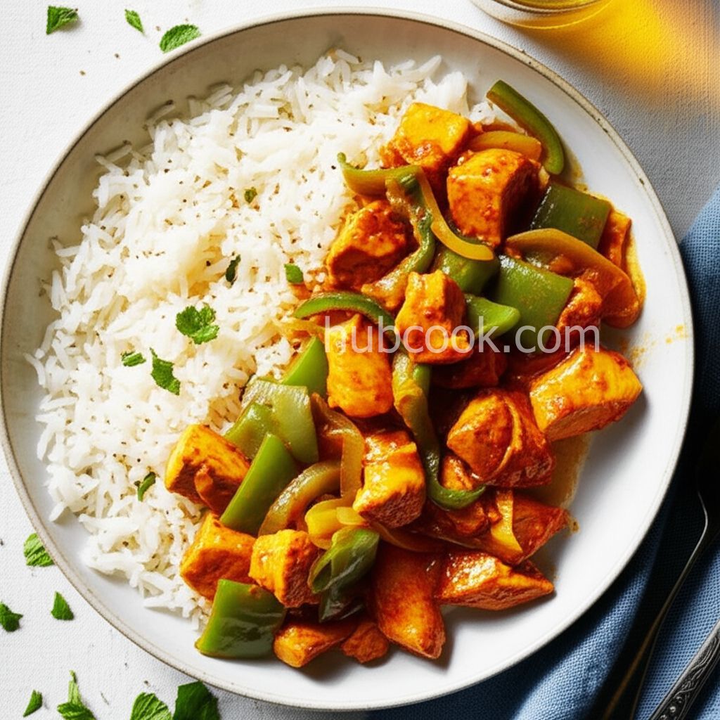 Chicken with Turmeric and Paprika over Rice